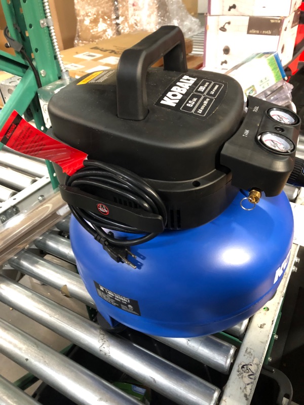 Photo 4 of ***POWERS ON - DIRTY***
Kobalt 6-Gallons Portable 150 PSI Pancake Air Compressor