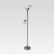 Photo 1 of **missing item**allen + roth Dudley 71.5-in Brushed Nickel Torchiere with Side-light Floor Lamp