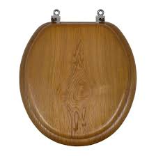 Photo 1 of **missing hardware***Project Source Wood Oak Veneer Round Toilet Seat