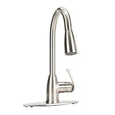 Photo 1 of **No Hardware***Project Source Tucker Stainless Steel Single Handle Pull-down Kitchen Faucet with Deck Plate