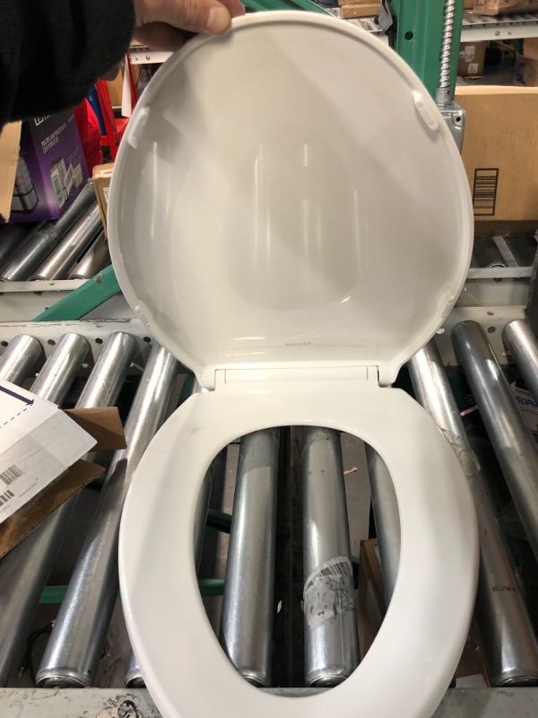 Photo 3 of **no hardware**Kohler K-20110-0 Brevia Elongated Toilet Seat with Grip-Tight Bumpers, Quiet-Close Seat, Quick-Attach Hardware, White Elongated White Quiet-Close