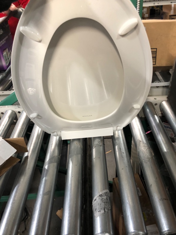 Photo 4 of **no hardware**Kohler K-20110-0 Brevia Elongated Toilet Seat with Grip-Tight Bumpers, Quiet-Close Seat, Quick-Attach Hardware, White Elongated White Quiet-Close