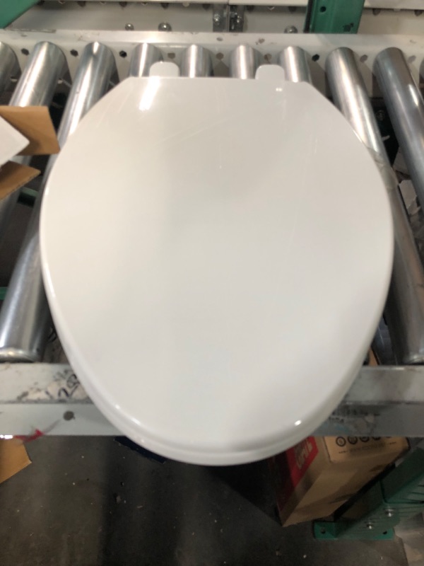 Photo 2 of **no hardware**Kohler K-20110-0 Brevia Elongated Toilet Seat with Grip-Tight Bumpers, Quiet-Close Seat, Quick-Attach Hardware, White Elongated White Quiet-Close