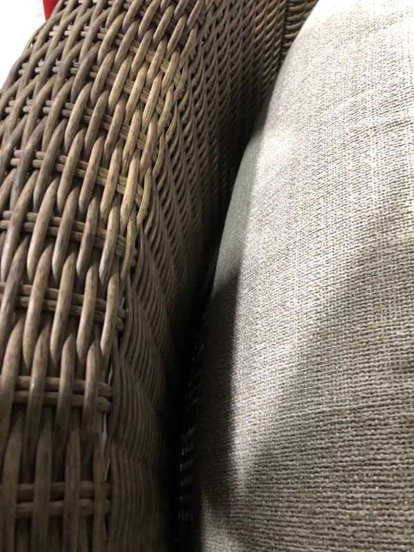 Photo 7 of *ALREADY ASSEMBLED*
Signature Design by Ashley Beachcroft Farmhouse Outdoor Patio Wicker Curved Corner Chair, Beige