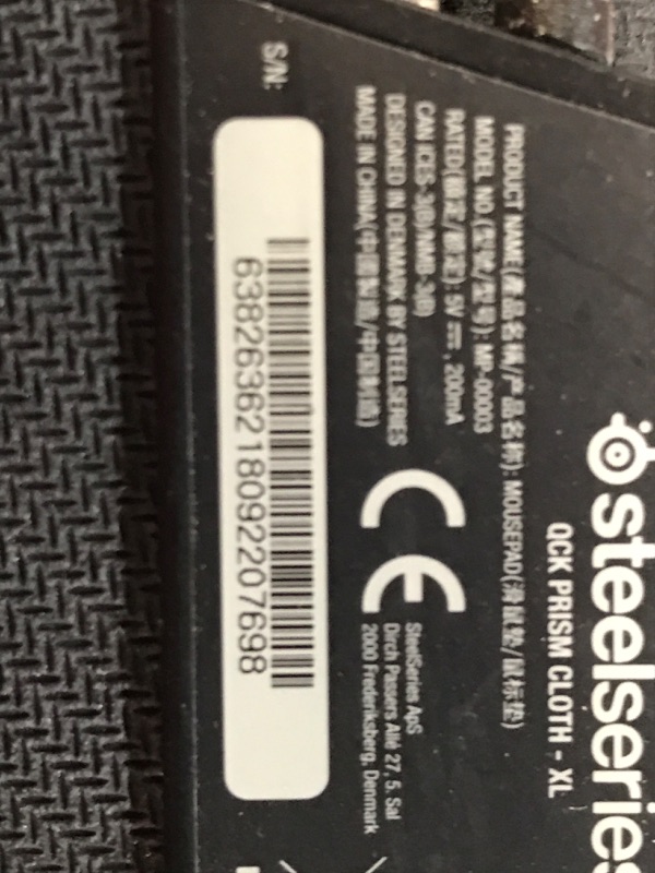 Photo 1 of SteelSeries QcK Gaming Mouse Pad - XL RGB Prism Cloth - Sized to Cover Desks XL Classic Black Gaming Surface