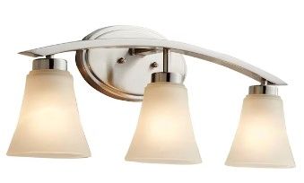 Photo 1 of **MISSING 1 GLASS SHADE**
allen + roth Lyndsay 22.7-in 3-Light Satin Nickel Modern/Contemporary Vanity Light