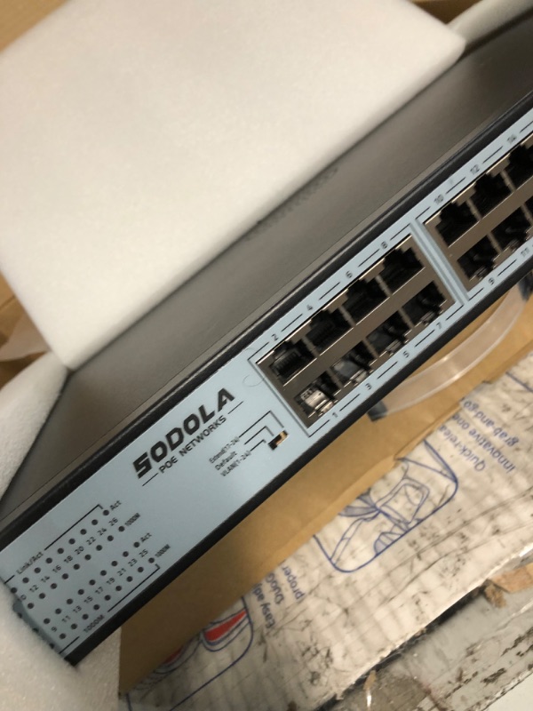 Photo 1 of SODOLA 24 Port Gigabit PoE Switch 400W|24 Gigabit PoE+ Ports&2 Gigabit SFP Uplink, 