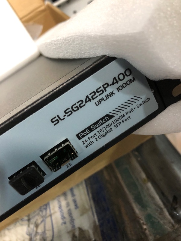 Photo 1 of SODOLA 24 Port Gigabit PoE Switch 400W|24 Gigabit PoE+ Ports&2 Gigabit SFP Uplink, 