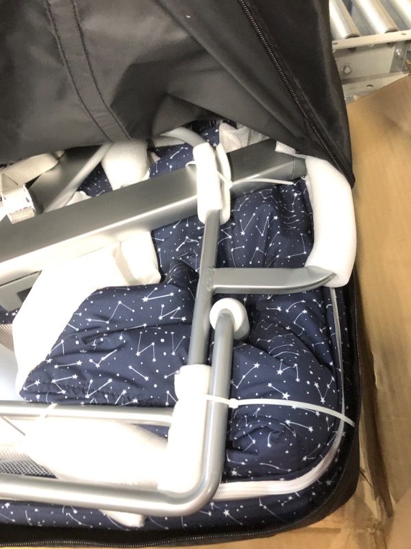 Photo 6 of Dream On Me Skylar Bassinet and Beside Sleeper in Galaxy Blue