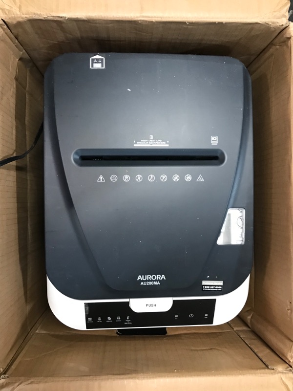 Photo 6 of Aurora Commercial Grade 200-Sheet Auto Feed High Security Micro-Cut Paper Shredder/ 60 Minutes/ Security Level P-5 & SL16 Professional Grade