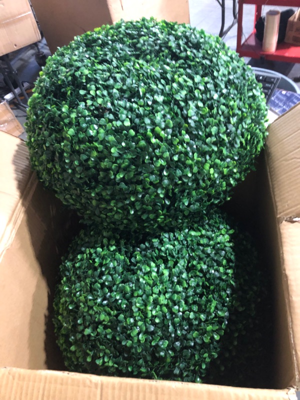 Photo 4 of *LOOKS NEW* Sunnyglade 2 PCS 19.7 inch 4 Layers Artificial Plant Topiary Ball Faux Boxwood