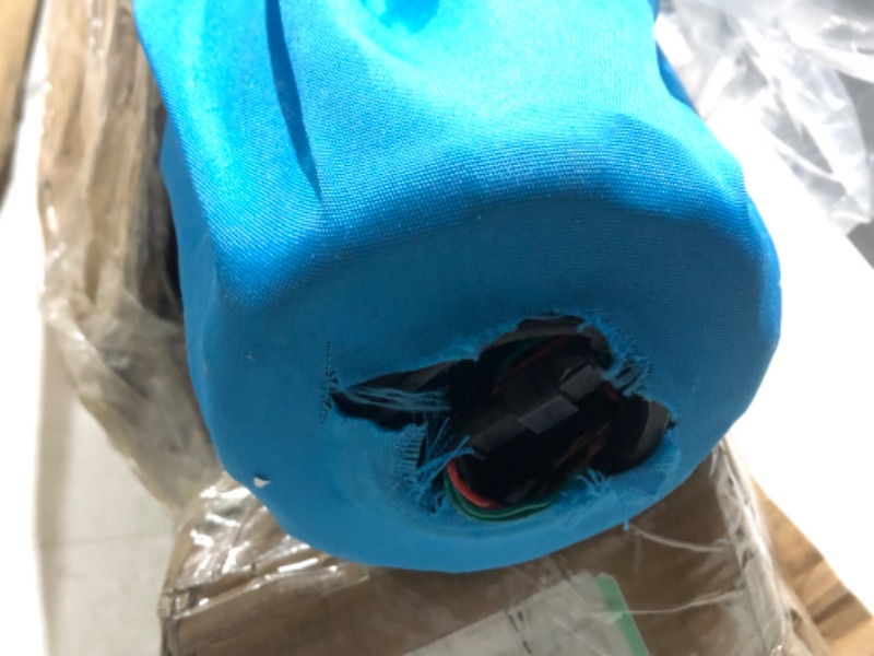 Photo 1 of **DAMAGE**
Sunnyglade 9' Solar LED Lighted Umbrella with 8 Ribs Adjustment and Crank Lift System for Patio(Blue)