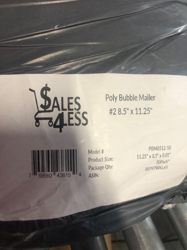 Photo 3 of SALES4LESS #2 Poly Bubble Mailers 8.5X12 Inches Padded Envelope Mailer Waterproof Pack of 50 (PBM8512-50), White 8.5X12 Pack of 50