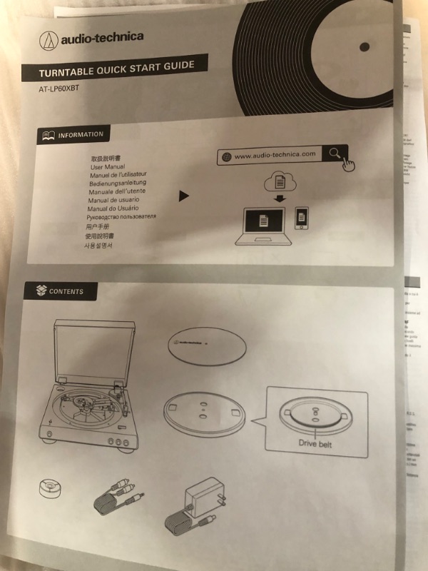 Photo 2 of Audio-Technica AT-LP60XBT-BK Fully Automatic Bluetooth Belt-Drive Stereo Turntable, Black, Hi-Fi, 2 Speed, Dust Cover