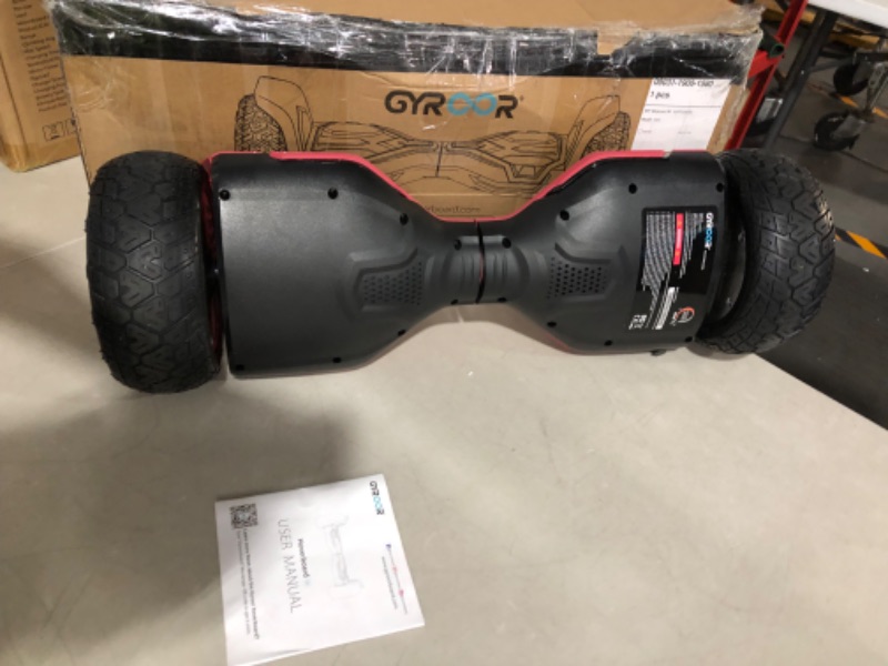 Photo 5 of *PARTS ONLY* Gyroor Warrior 8.5 " All Terrain Hoverboard with Bluetooth Speakers and LED Lights, UL2272 Certified -Red