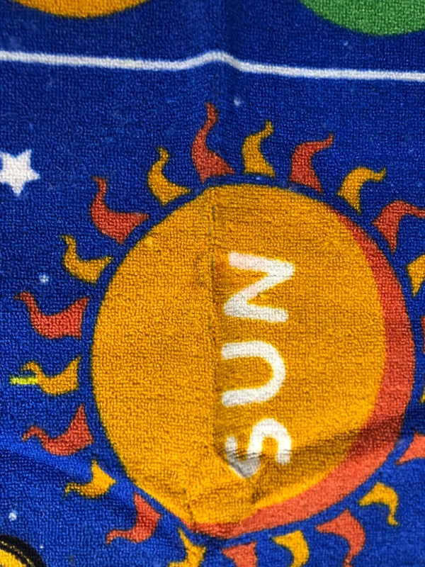 Photo 2 of Capslpad Outer Space Kids Rug ABC Alphabet Educational Learning Area Rug 5'0" x 6'6" Non Slip Solar System Galaxy 