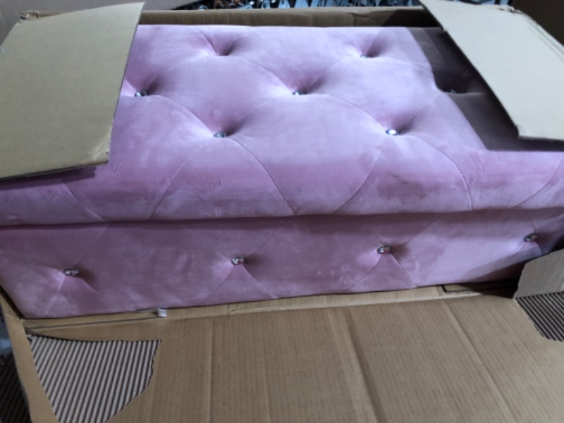 Photo 4 of *FOR PARTS, SEE NOTES*
AWQM Upholstered Storage Ottoman - 37.4"  - Pink