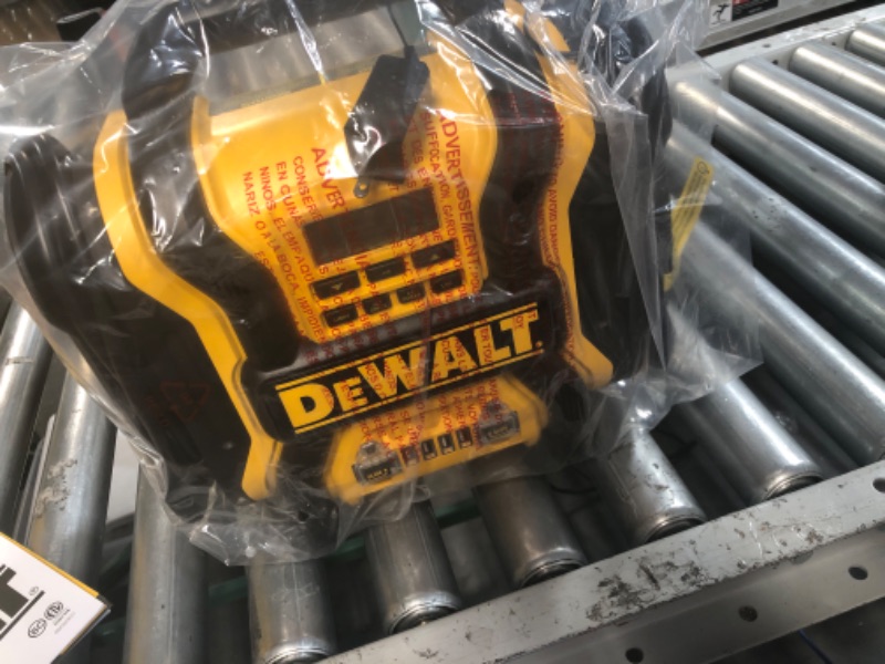 Photo 2 of DEWALT DXAEPS14 1600 Peak Battery Amp 12V Automotive Jump Starter/Power Station with 500 Watt AC Power Inverter, 120 PSI Digital Compressor, and USB Power , Yellow