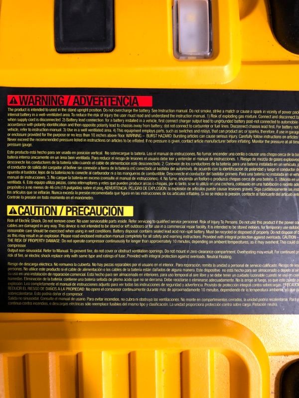 Photo 5 of * not functional * sold for parts/repair * 
DEWALT DXAEPS14 1600 Peak Battery Amp 12V Automotive Jump Starter/Power Station with 500 Watt AC Power Inverter