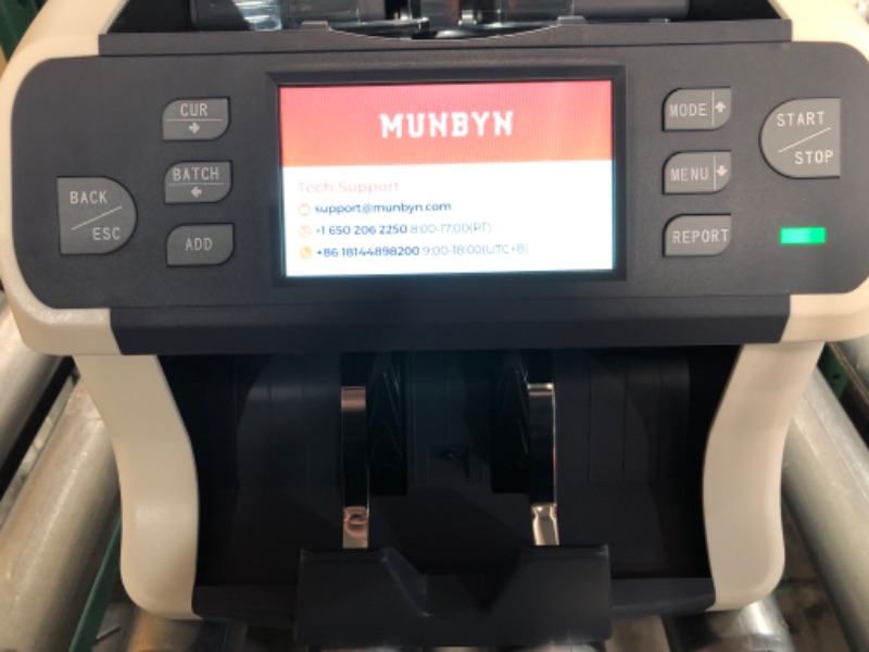 Photo 3 of MUNBYN IMC41 Money Counter Machine Mixed Denomination, Value Counting, Multi Currency Mixed Bill Counter, CIS/UV/IR/MG/MT Detection, USD/Euro/CAD/MXN Cash Counter for Business