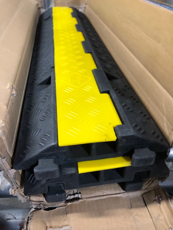 Photo 1 of Vffoto 3 Pack 2 Channel PVC Rubber Durable Cable Protector Ramp Cove