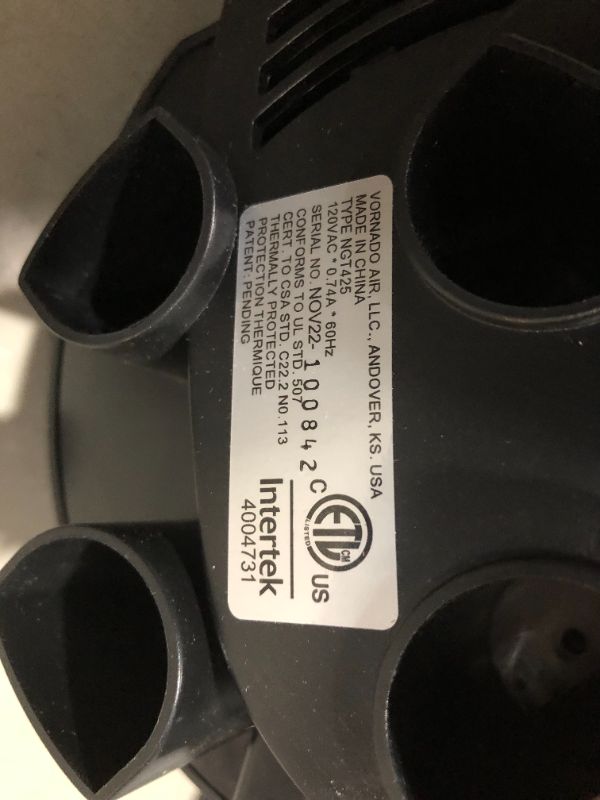 Photo 5 of ***MAJOR DAMAGE - NONFUNCTIONAL - FOR PARTS  - SEE NOTES***
Vornado NGT425 Air Circulator Tower Fan with Remote Control and Versa-Flow, 42", Black