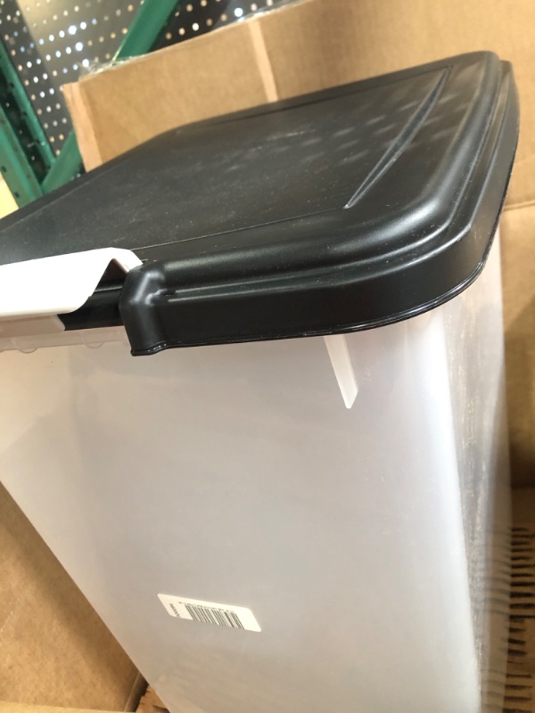 Photo 1 of ***ONE OF THE WHEELS IS MISSING***
IRIS USA WeatherPro Airtight Pet Food Storage Container, 33 Qt