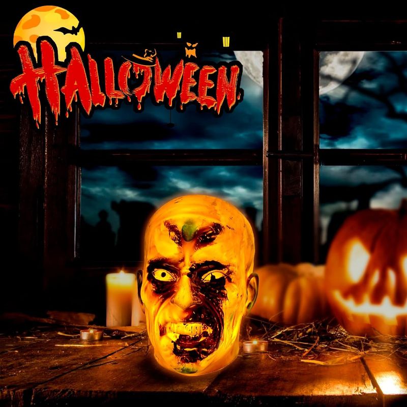Photo 1 of ***NON-REFUNDABLE MISCELLANEOUS BUNDLE*** Lighted Zombie creepy head, Blue Boys Prince Charming Costume, Halloween Pumpkin Witch Costume