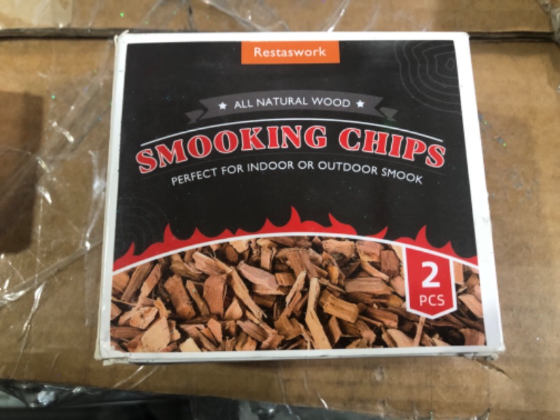 Photo 2 of (2 pack) Restaswork Wood Chips for Smoking (8 oz) Natural Smoking Wood Chips