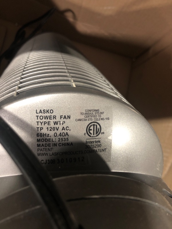 Photo 5 of ** NO REMOTE** 
Lasko 2535 52" Oscillating Pedestal Fan, 52 Inch, Silver Gray Fan 2535