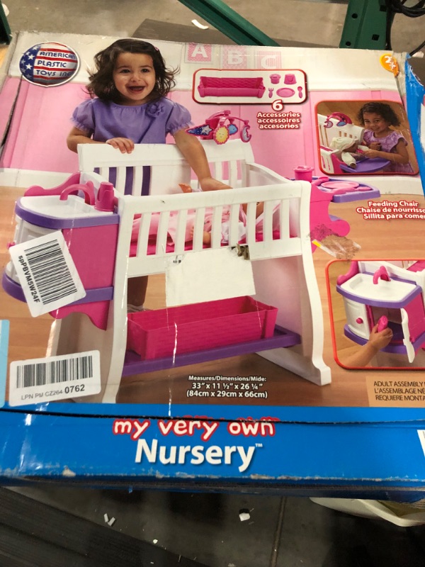 Photo 2 of American Plastic Toys Kids’ My Very Own Nursery Baby Doll Playset, Doll Furniture, Crib, Feeding Station, Learn to Nurture and Care, Durable and BPA-Free Plastic, for Children Ages 2+