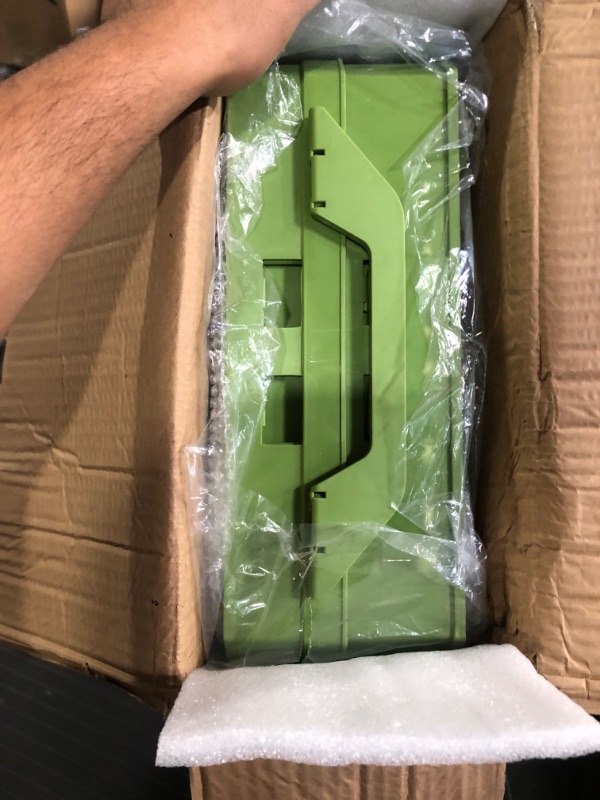 Photo 1 of Joytwo 65L Collapsible Camping Storage Box, Camp Kitchen Box with Light Stand Silicone Pad, Multifunction Stackable Outdoor Camping Storage Bins for Car Home Storage (White green)