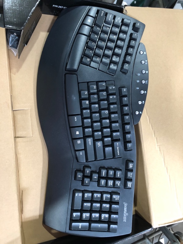 Photo 2 of Perixx Periboard-612 Wireless Ergonomic Split Keyboard with Dual Mode 2.4G and Bluetooth Feature, Compatible with Windows 10 and Mac OS X System, Black, US English Layout, (11354) Wireless Black Keyboard