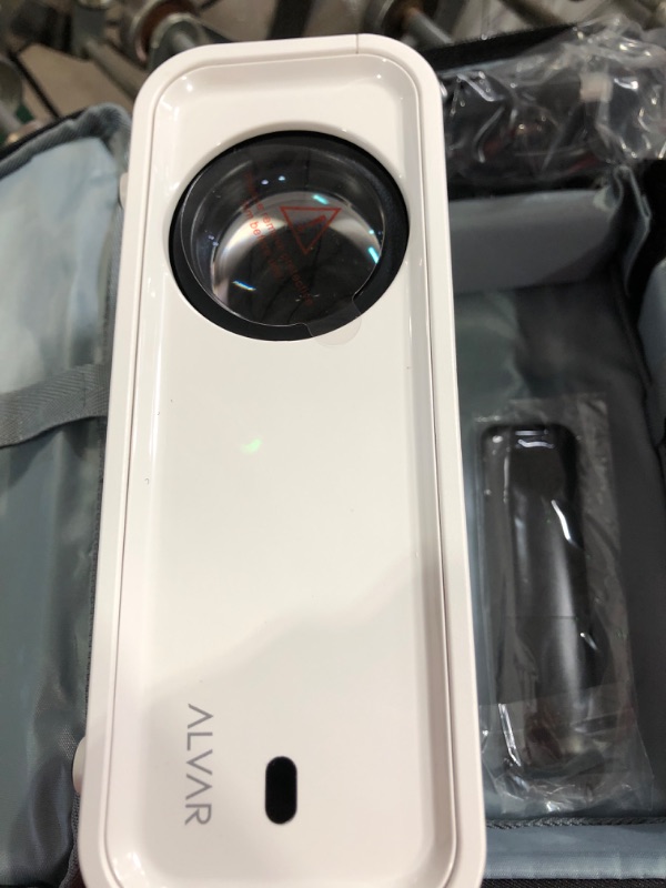 Photo 1 of Mini Projector with 5G WiFi and Bluetooth W/ Tripod & Bag, ALVAR 9000 Lumens Portable Outdoor Movie Projector 240" Display & 1080P Supported, Compatible with TV Stick/HDMI/VGA/USB/iOS & Android… white