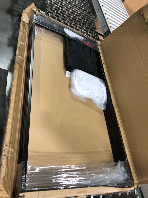 Photo 1 of Pyle DJ Booth Foldable Cover Screen - Portable Event Facade Front Board Video Light Projector Display Scrim Panel with Folding Steel Frame Stand, Stretchable Material - PDJFAC12 (48"x24.2"x46" White)