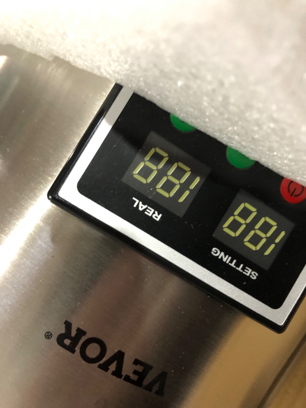 Photo 1 of VEVOR Water Distiller, 4L Distilled Water Maker, Pure Water Distiller with Dual Temperature Displays, 750W Distilled Water Machine, Water Distillers for Home Countertop with Glass Container, Silver Dual Temperature Display Distiller