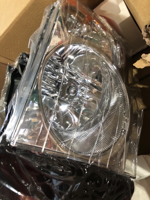 Photo 3 of ADCARLIGHTS 2002-2005 Dodge Ram Headlight Assembly for 2002-2005 Dodge Ram 1500 / 2003-2005 Ram 2500 3500 Clear Lens Chrome Housing with Amber Reflector Headlamp Replacement Left and Right OE Replacement A-Chrome Housing Amber Reflector