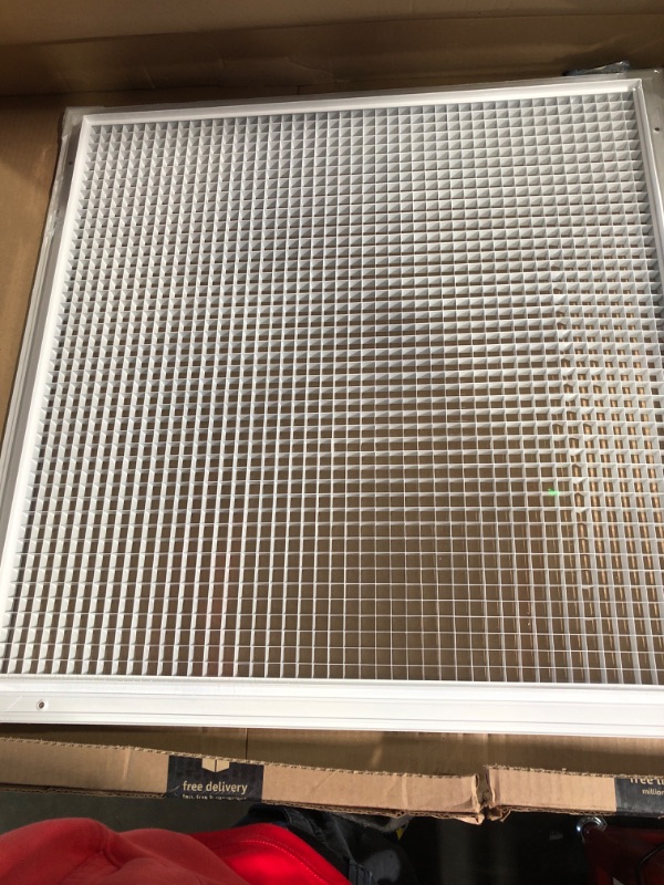 Photo 3 of 24" X 24" Cube Core Eggcrate Return Air Grille - Aluminum Rust Proof - HVAC Vent Duct Cover - White [Outer Dimensions: 25.75 X 25.75]
