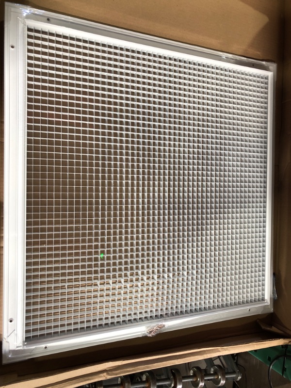 Photo 2 of 24" X 24" Cube Core Eggcrate Return Air Grille - Aluminum Rust Proof - HVAC Vent Duct Cover - White [Outer Dimensions: 25.75 X 25.75]
