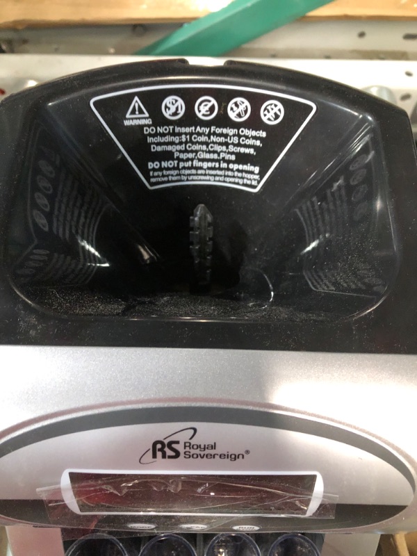 Photo 2 of ***POWERS ON - UNABLE TO TEST FURTHER***
Royal Sovereign 2 Row Electric Coin Counter/Sorter with Patented Anti-Jam Technology and Digital Counting Display (FS-2N), Black/Silver