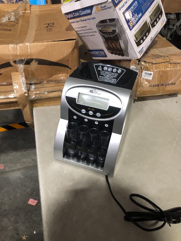Photo 1 of ***POWERS ON - UNABLE TO TEST FURTHER***
Royal Sovereign 2 Row Electric Coin Counter/Sorter with Patented Anti-Jam Technology and Digital Counting Display (FS-2N), Black/Silver