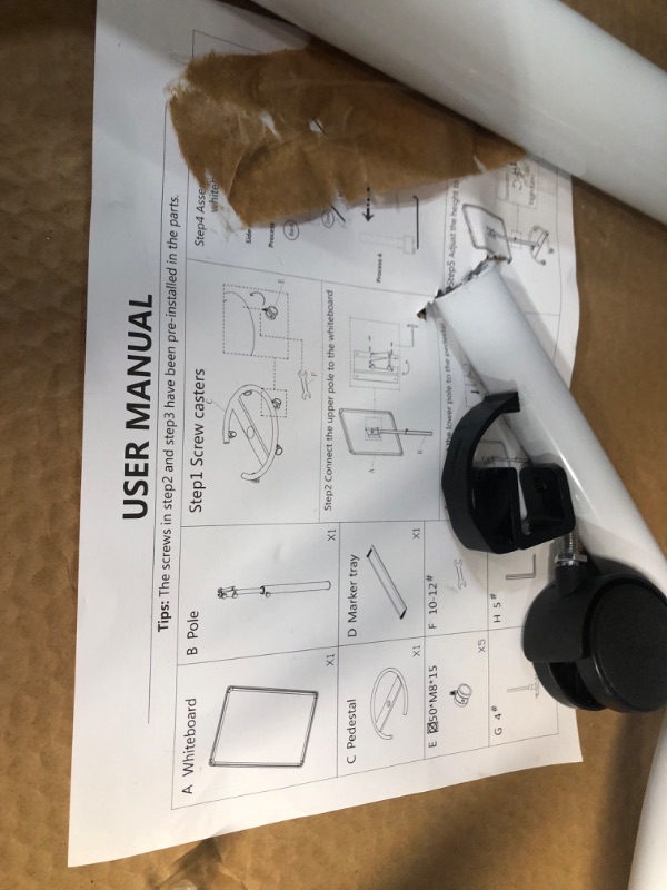 Photo 3 of Height Adjustable Whiteboard 40 x 26 inches + Mobile Whiteboard on Wheels 48 x 32 inches