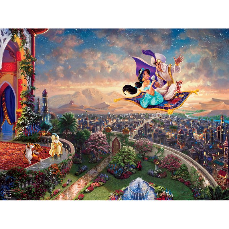 Photo 1 of 2 pack********
Thomas Kinkade: Disney - Lion King - Large Piece Ceaco Thomas Kinkade Disney - Aladdin Puzzle - 300 Pieces