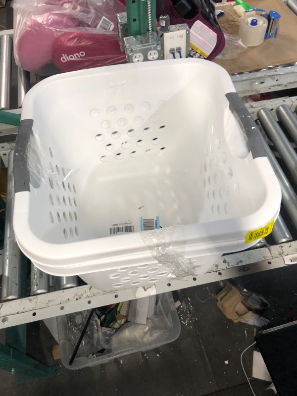 Photo 4 of * used * handles may need to be super glued *
IRIS USA 32 Qt. Square Plastic Laundry Basket, 2-Pack, 18.2"L x 17.7"W x 12.9"H 