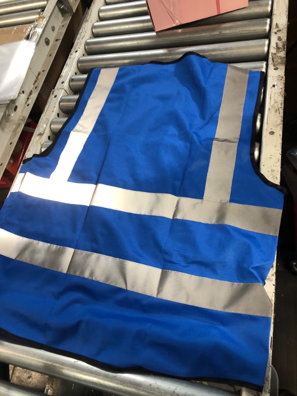 Photo 1 of New Olym 5 Pockets High Visibility Safety Reflective Vest Blue X-Large
