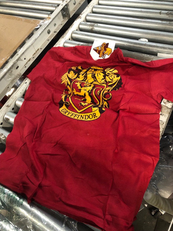 Photo 2 of Popfunk Classic Harry Potter Gryffindor Logo Adult T Shirt & Stickers Large Red