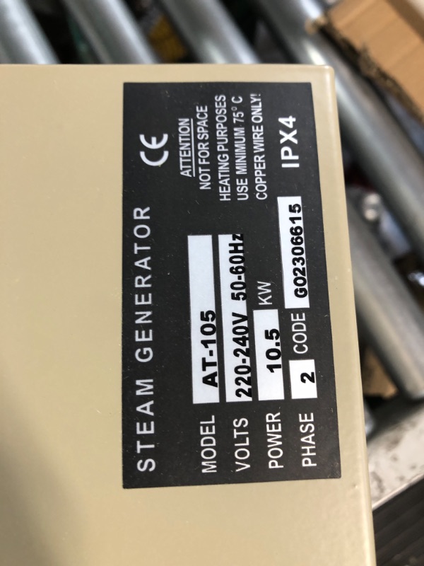 Photo 1 of CGOLDENWALL 10.5KW Commercial Self-Draining Steam Generator Shower System Home Steam Bath Spa Generator 30 min to 12 Hours Auto Drain 95-131? for Suitable Space Heating 10.5 m³/371 Cubic feet (10.5KW)