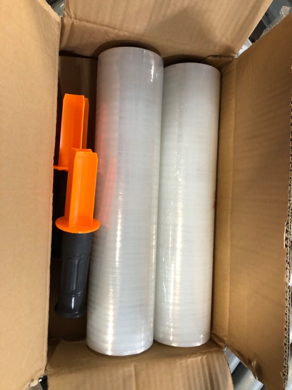 Photo 1 of JARLINK Stretch Film, 15 Inch x 1000 Feet Shrink Wrap for Pallet Wrap, Industrial Strength Stretch Wrap with Handles, Moving Wrapping Plastic Roll, 60 Gauge, 2 Pack, Clear 1-clear 2 Pack