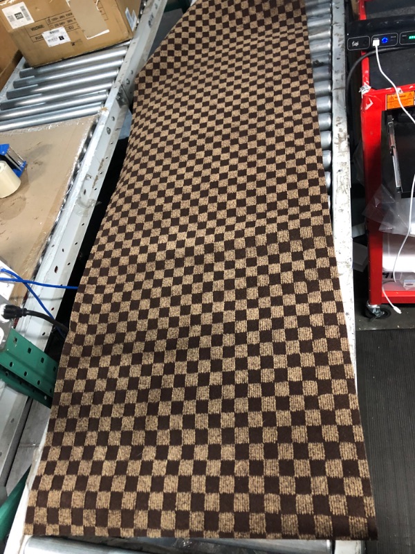 Photo 2 of * used * good condition *
Custom Size Backed Non-Slip Area Rugs Runner, Checkered Brown 2FT*6FT