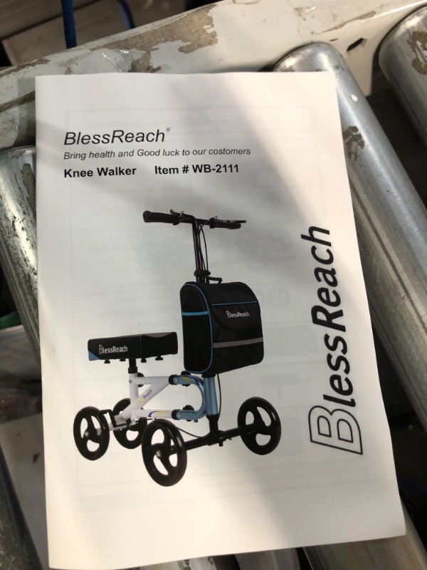 Photo 2 of BlessReach Economy Knee Scooter Steerable Knee Walker for Foot Injuries Compact Crutch Alternative with Dual Braking System